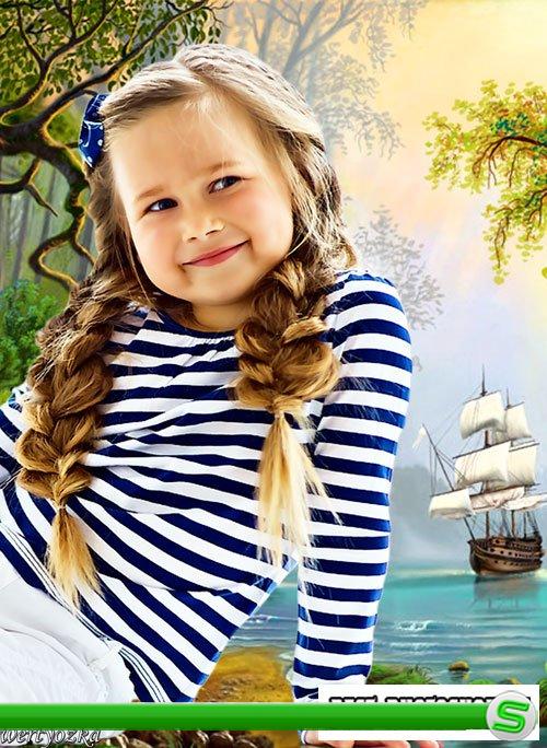 Детский шаблон - Маленькая морячка