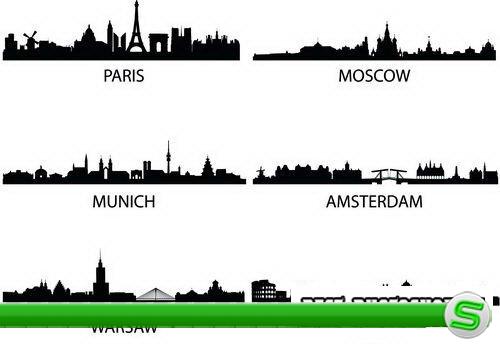 Силуэты городов (City Silhouettes Vector) 