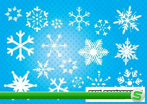 Белые Векторные Снежинки - White Vector Snowflakes