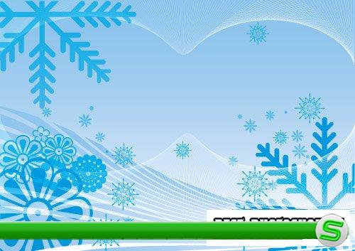Векторный фон со снежинками - Vector background with snowflakes