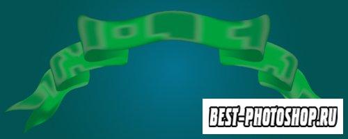 Зеленый ленточный баннер - Vector Green Band Banner