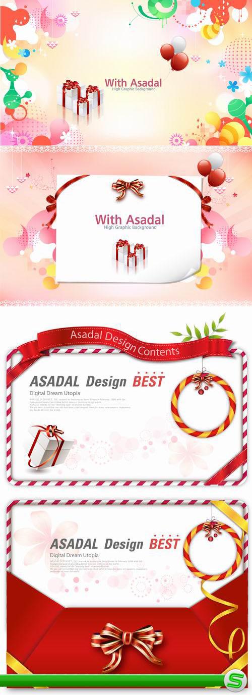 Decorative holiday gift Vector Scene