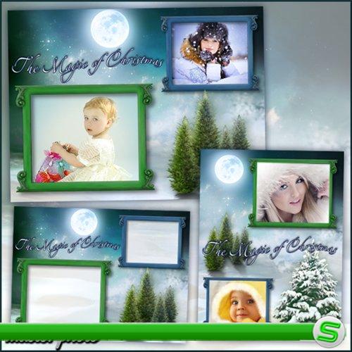 Зимняя рамка для фотошопа – Магия Рождества