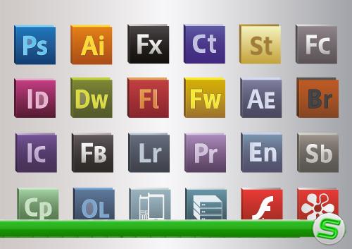 Векторные иконки продуктов Adobe CS5
