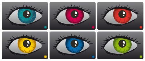 Разноцветные векторные глазки