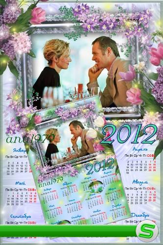 Календарь для фотошопа – Весенняя сказка цветов