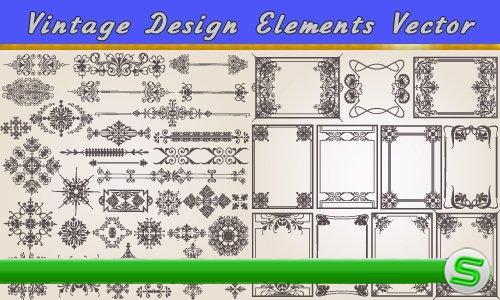 Старинные дизайн элементы рамки орнаменты (Вектор)