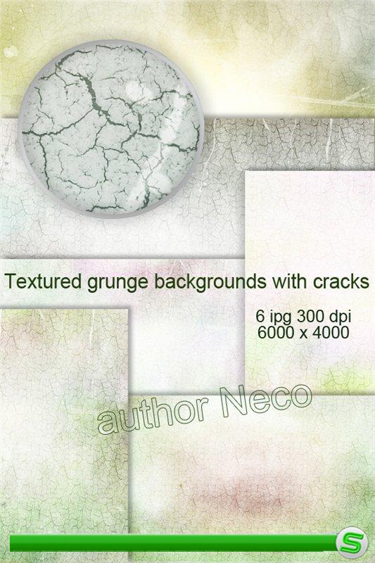Текстурированные гранжевые фоны с трещинами - Textured grunge backgrounds with cracks