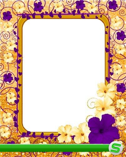 Праздничная рамка - Золото в цветах