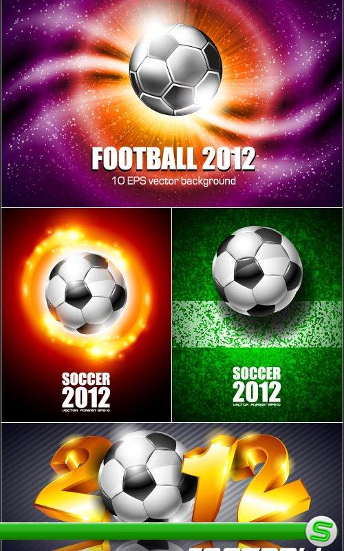 Футбольные фоны с мячами Вектор (Vector Football Backgrounds)