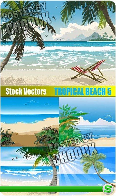 Тропический пляж 5 - векторный клипарт