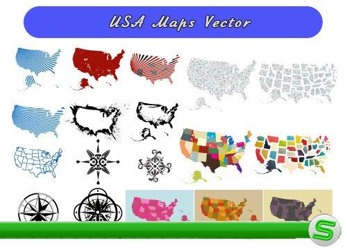 Соединенные Штаты Америки карта в векторе (United States Vector Мap)