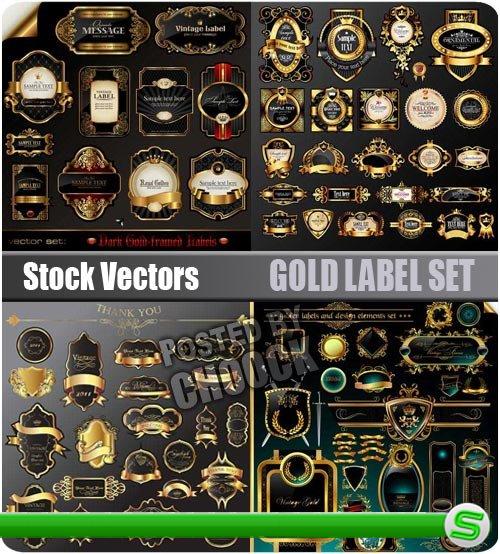 Коллекция золотых этикеток - векторный клипарт