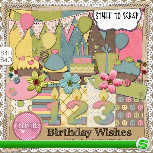Детский скрап-набор - Пожелания в день рождения. Scrap - Birthday Wishes  