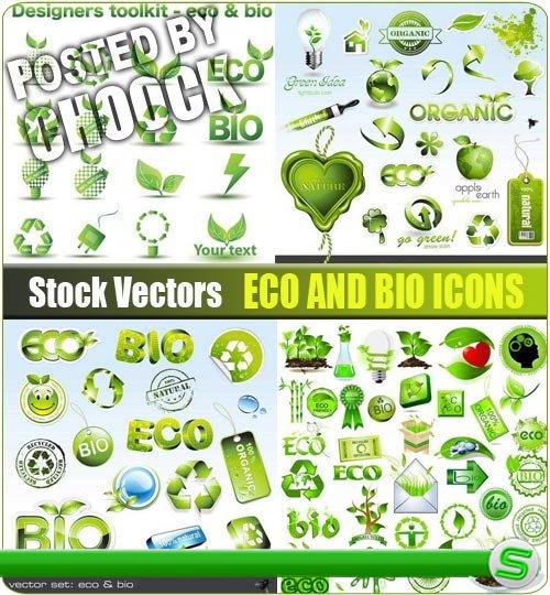 Иконки с экологической тематикой - векторный клипарт
