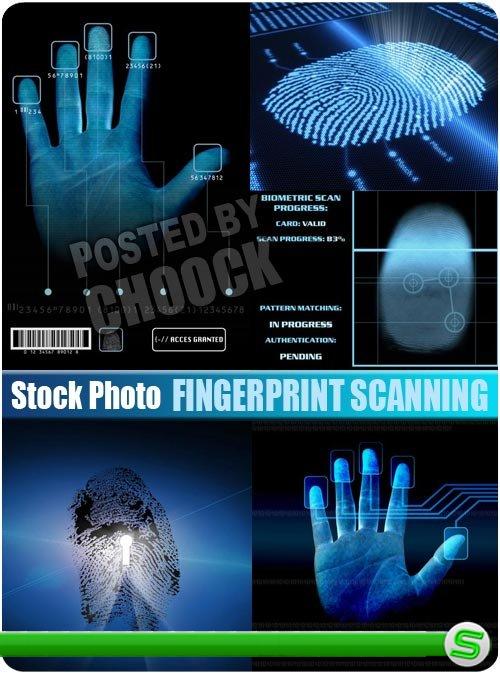 Сканирование отпечатков пальцев - растровый клипарт