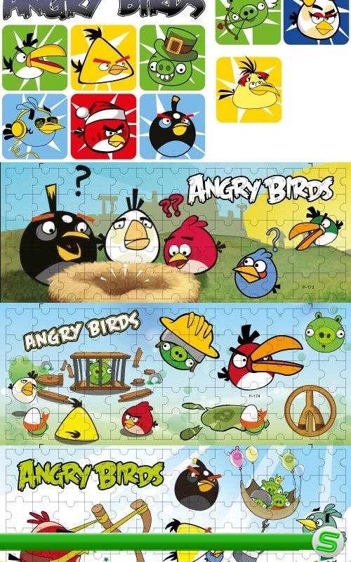 Векторные клипарт Angry Birds