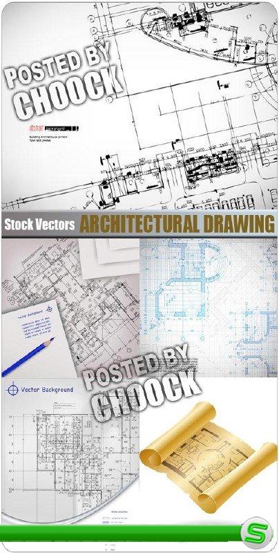 Архитектурный чертеж - векторный клипарт