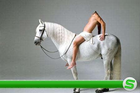 Мужской шаблон для Фотошопа - Принц на белом коне