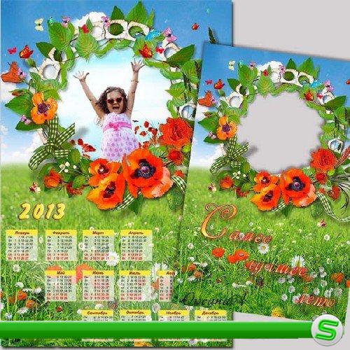  Набор из календаря на 2013 год и рамки для фото – Маково-ромашковое поле 