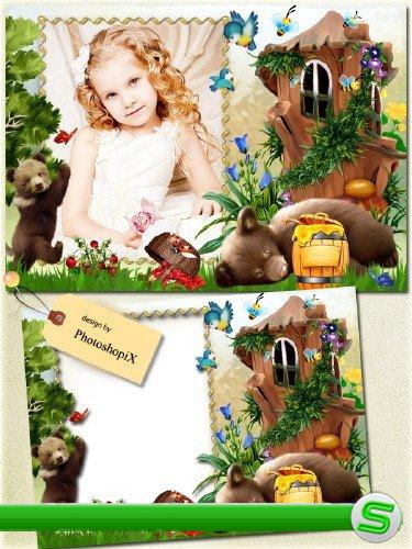 Детская рамка с медведями для фотошопа – Любители меда