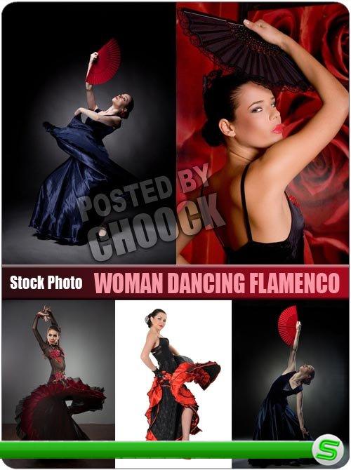 Танцующая фламенко девушка - растровый клипарт