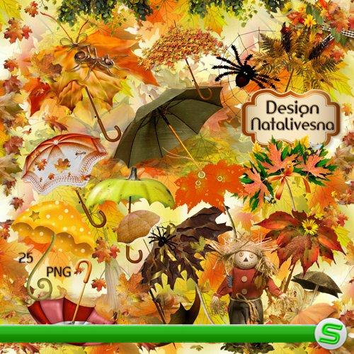 Клипарт в PNG –  Зонтики из листьев