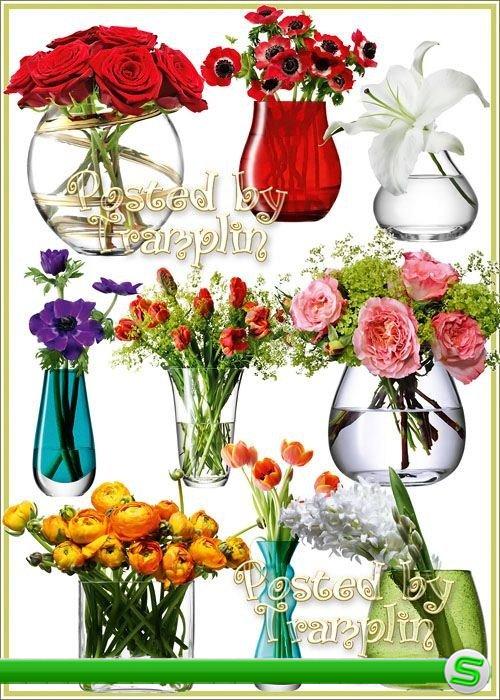 Клипарт – Цветы в вазах