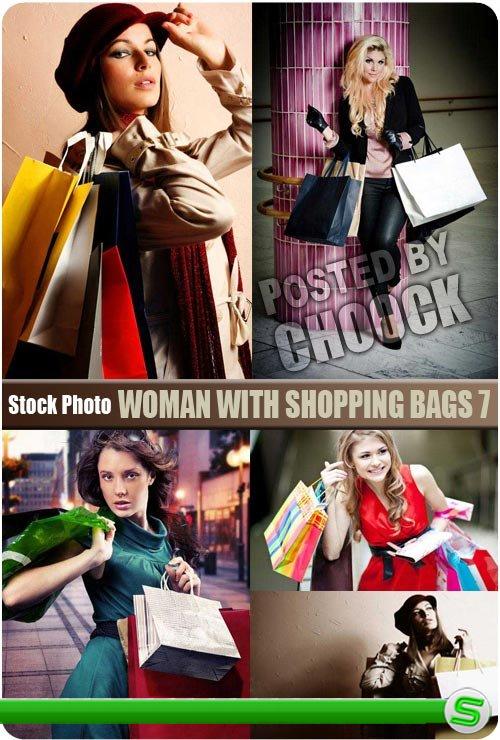 Женщина с сумками для покупок 7 - растровый клипарт