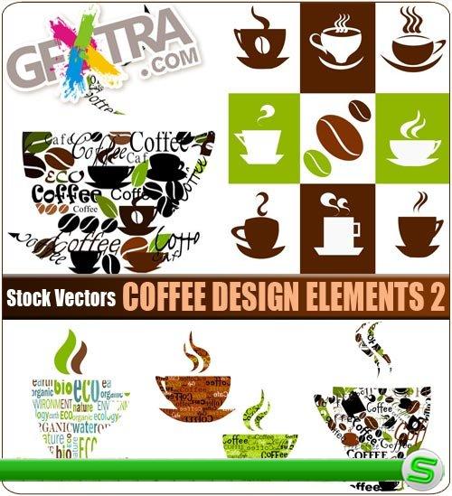 Элементы дизайна с темой кофе 2 - векторный клипарт