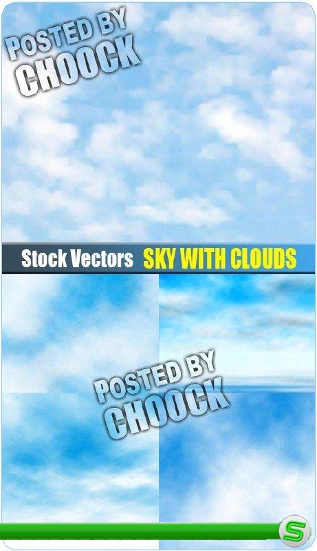 Небо с облаками - векторный клипарт