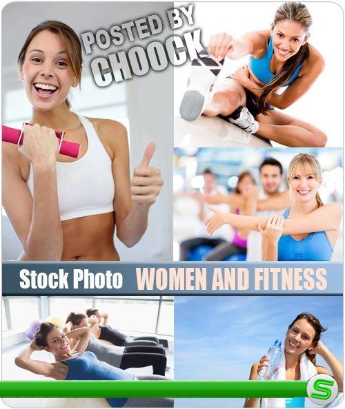 Женщины и фитнес - растровый клипарт