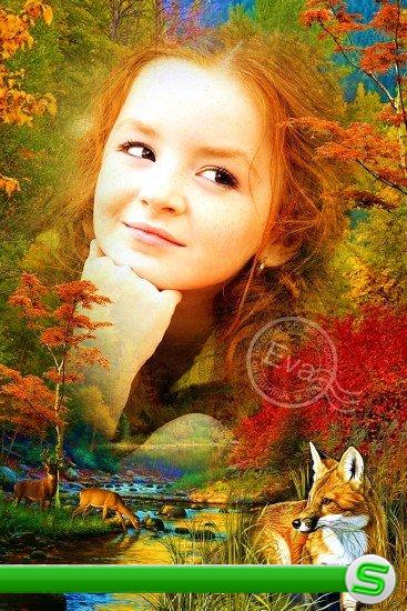  Рамочка для фотошопа - Осенний жгучий лес