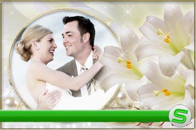 Свадебная цветочная рамка – Белые лилии