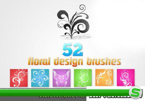 Дизайнерские кисти цветочных завитушек для Photoshop
