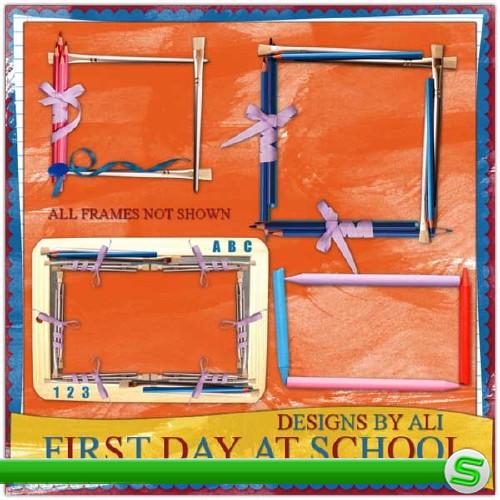 Детский школьный скрап-набор - Первый день в школе 