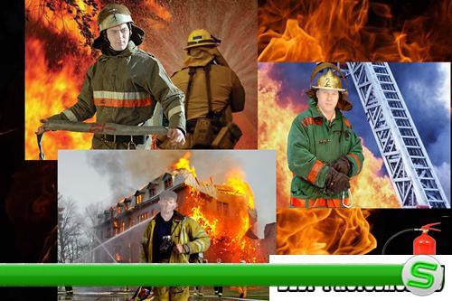 мужской шаблон для фотошоп: Пожарные.