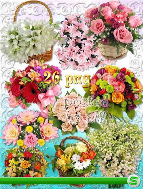  Цветочный клипарт на прозрачном фоне - Дарите женщинам цветы