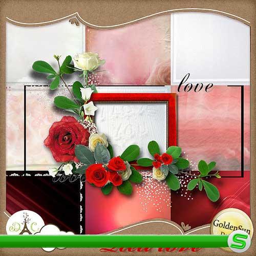Романтический скрап-набор ко дню влюбленных - Любовь в красном 