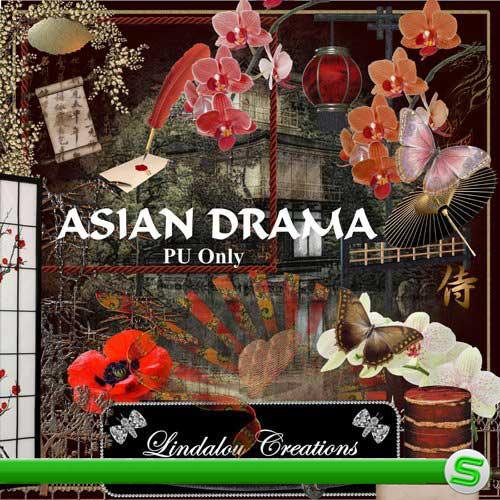 Восточный экзотический скрап-набор - Азиатская драма 