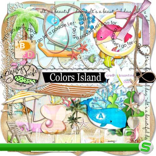 Детский морской скрап-набор - Цветной остров 