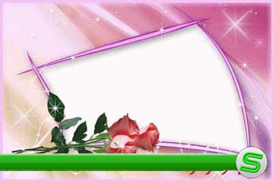 Женская цветочная рамка - Нежные розы