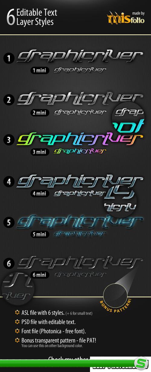 6 Editable Text Layer Styles #91;GraphicRiver#93;