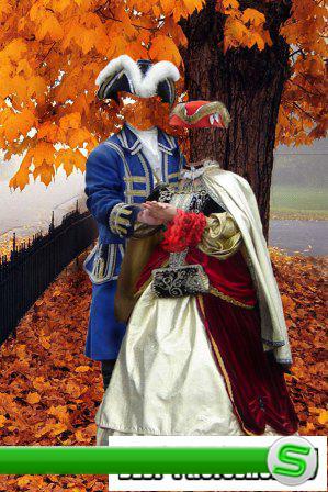 Шаблон для фотошоп – Осенняя пара