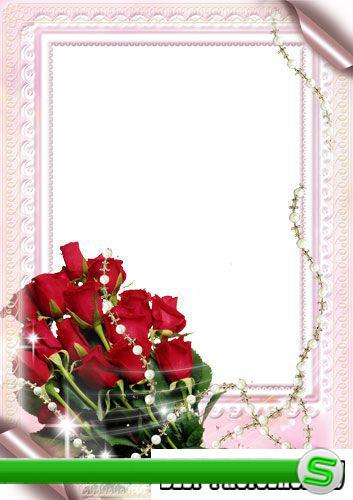 Рамочка для фотошоп - Красные розы 1Рамочка для фотошоп - Красные розы 1