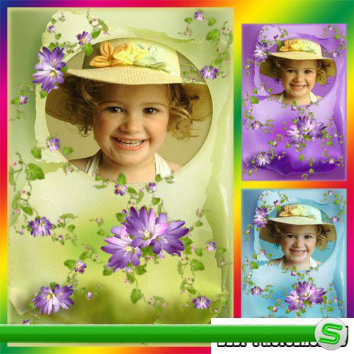 Children frame for Photoshop - Little Flower