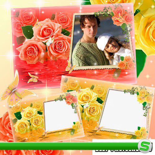 Цветочная рамка для фото – Любимые розы