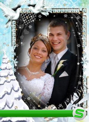 Рамочка для фотошоп - Зимняя свадьба-1