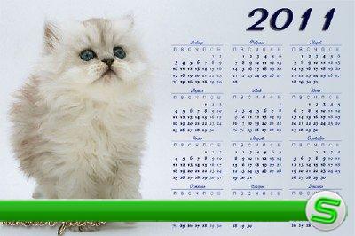 Календарь на 2011год с котенком