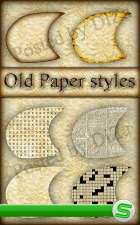 Old Paper Styles - старая бумага, стили для Photoshop
